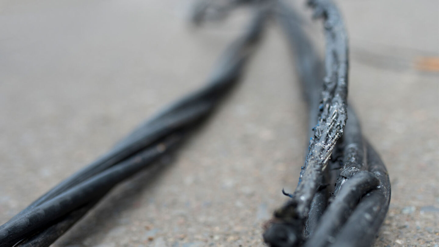 Old wires are burnt.